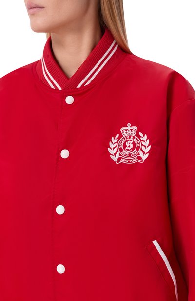 Бомбер SPORTY AND RICH красного цвета по цене 64350 руб., арт. 0W054710243RE33, фото 5 Бомбер SPORTY AND RICH, арт. 0W054710243RE33, фото 5