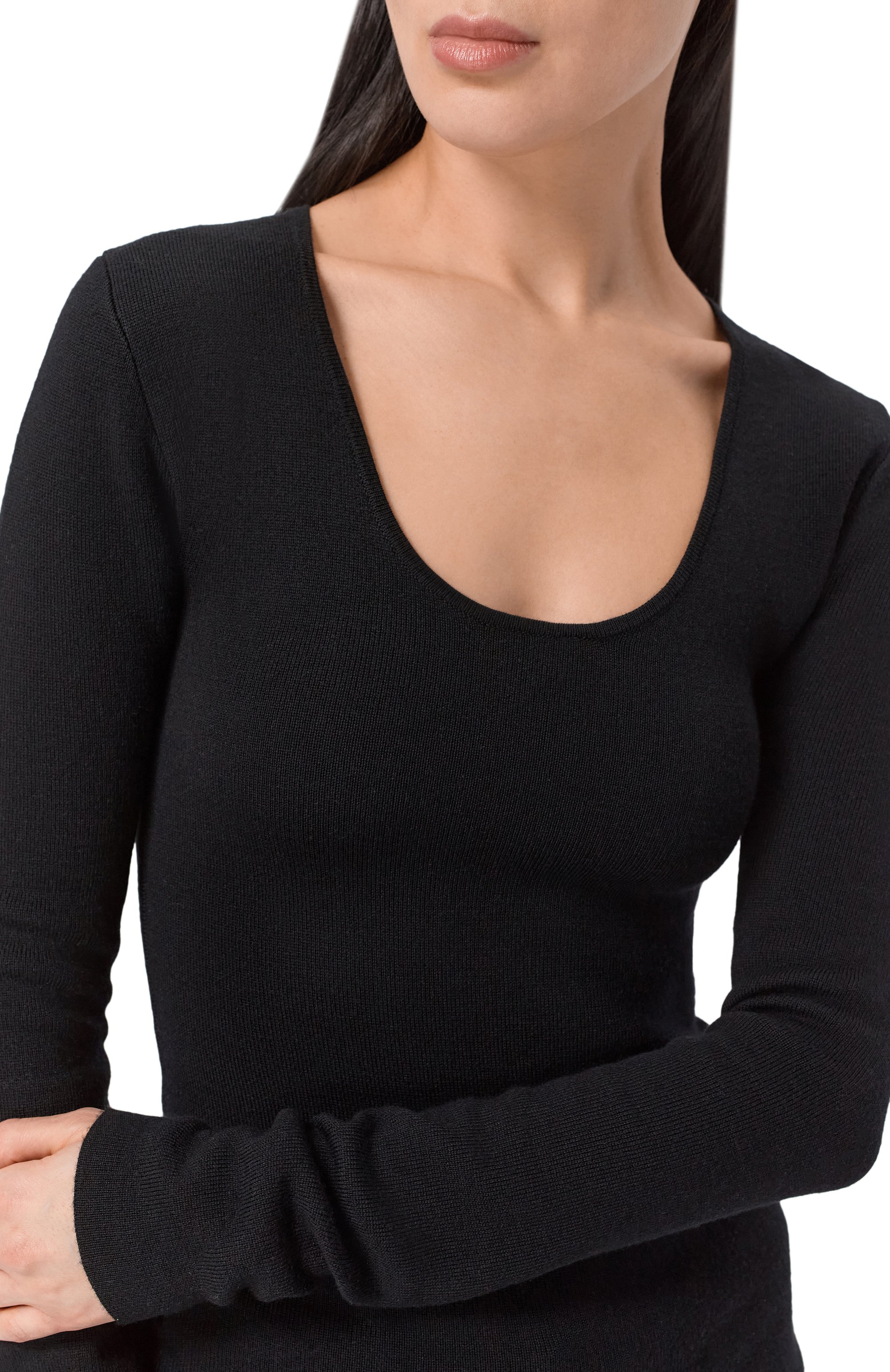 Шерстяной пуловер TOTEME черного цвета по цене 67650 руб., арт. 254-WRT0571-YA0128, фото 5 Шерстяной пуловер TOTEME, арт. 254-WRT0571-YA0128, фото 5