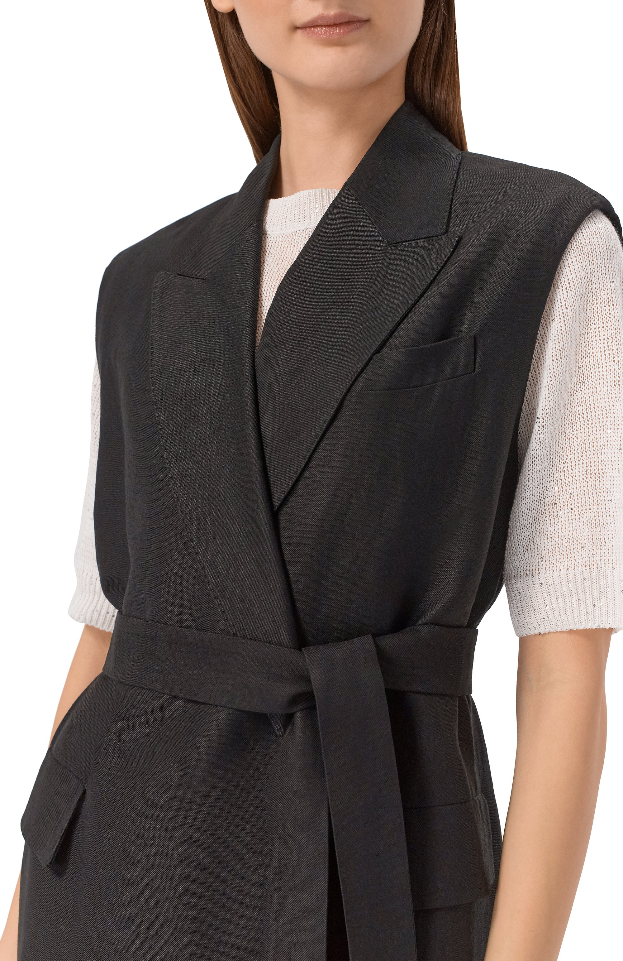 Жилет из вискозы и льна BRUNELLO CUCINELLI, арт. MH1267754, фото 5