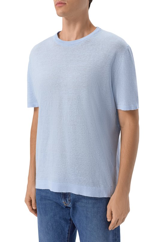 Джемпер изо льна и хлопка InLinum S0FIA/SINAI Голубой  S0FIA/SINAI Фото 3