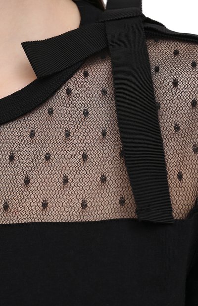 Хлопковая футболка REDVALENTINO черного цвета по цене 26650 руб., арт. VR3MG08W/5Q2, фото 5 Хлопковая футболка REDVALENTINO, арт. VR3MG08W/5Q2, фото 5