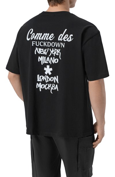 Хлопковая футболка COMME DES FUCKDOWN черного цвета по цене 8410 руб., арт. CFABM01929, фото 4 Хлопковая футболка COMME DES FUCKDOWN, арт. CFABM01929, фото 4