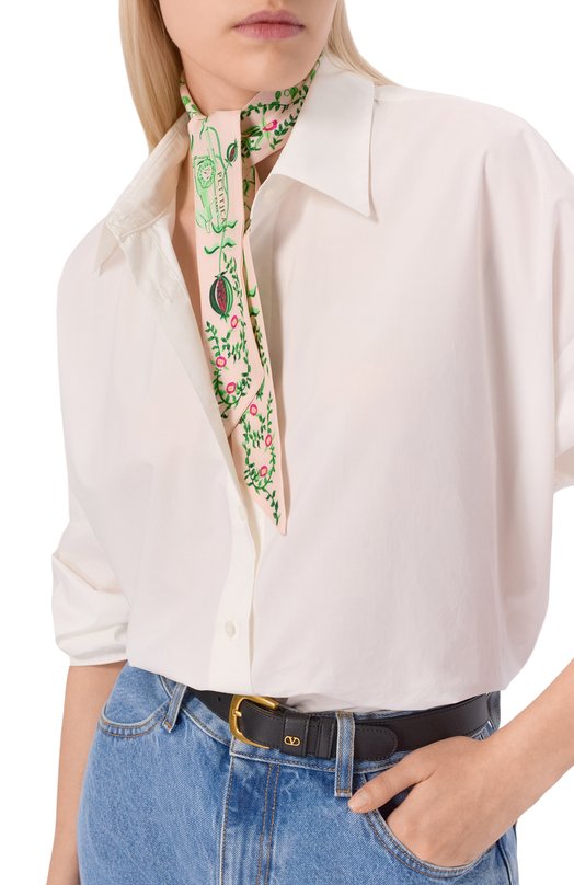 Шелковый шарф-твилли Petitjean Paris 18L11 Розовый  18L11 Фото 2