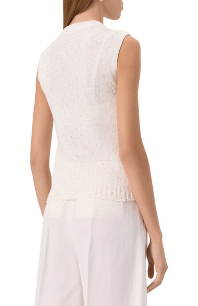 Хлопковый топ GRAN SASSO белого цвета по цене 33550 руб., арт. 13210/32401, фото 4 Хлопковый топ GRAN SASSO, арт. 13210/32401, фото 4