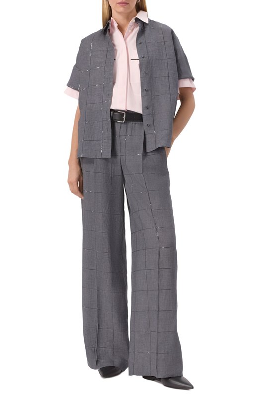 Льняные брюки Brunello Cucinelli MM633P8887 Серый  MM633P8887 Фото 2