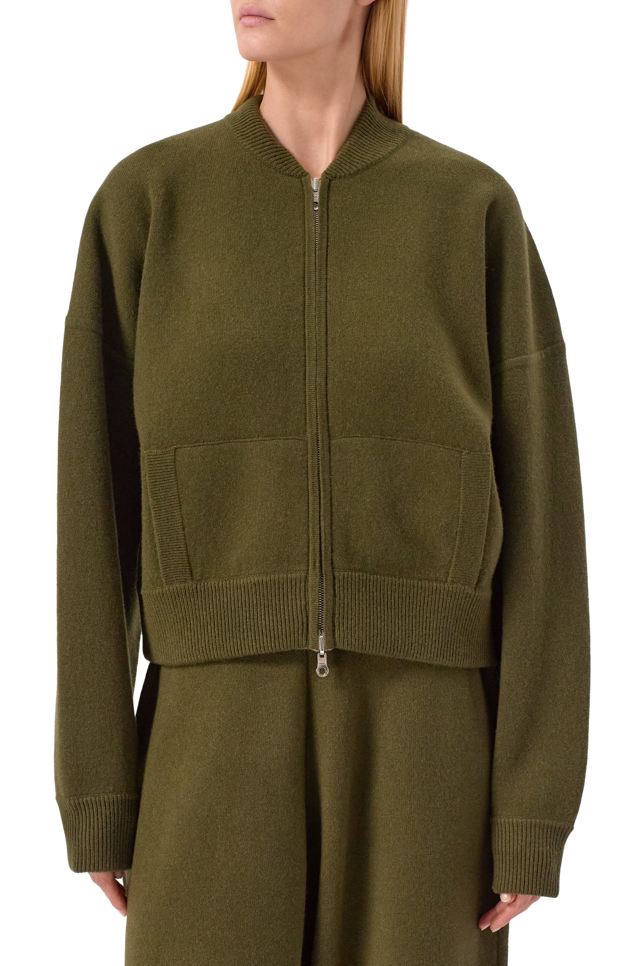 Двусторонний кардиган ARCH4 хаки цвета по цене 119500 руб., арт. KNCD2544B, фото 3 Двусторонний кардиган ARCH4, арт. KNCD2544B, фото 3