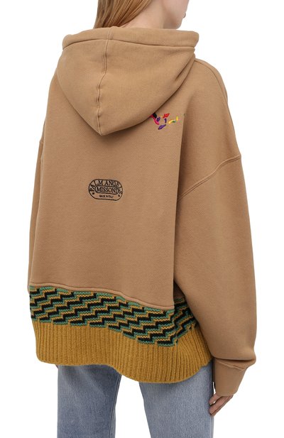 Хлопковое худи palm angels x missoni PALM ANGELS бежевого цвета по цене 92150 руб., арт. PWBB043F21FLE0016110, фото 4 Хлопковое худи palm angels x missoni PALM ANGELS, арт. PWBB043F21FLE0016110, фото 4