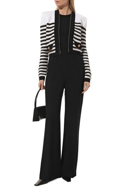 Жакет из вискозы BALMAIN черно-белого цвета по цене 250500 руб., арт. AF1SK020KD73, фото 2 Жакет из вискозы BALMAIN, арт. AF1SK020KD73, фото 2