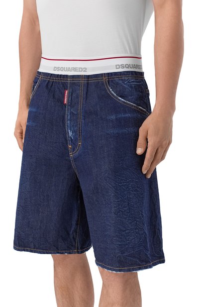 Джинсовые шорты DSQUARED2 синего цвета по цене 59350 руб., арт. S74MU0995/D30011, фото 3 Джинсовые шорты DSQUARED2, арт. S74MU0995/D30011, фото 3