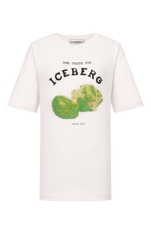 Хлопковая футболка Iceberg F022/6327 Кремовый F022/6327