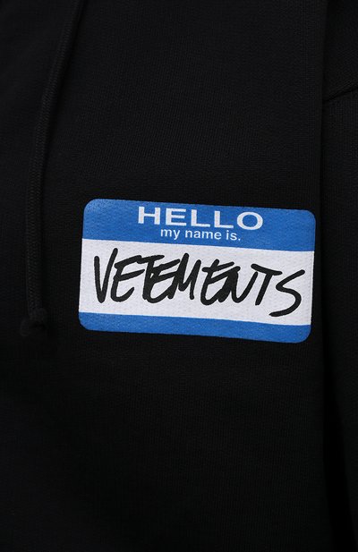 Хлопковый кардиган VETEMENTS черного цвета по цене 69300 руб., арт. UA52TR780B 1601/W, фото 5 Хлопковый кардиган VETEMENTS, арт. UA52TR780B 1601/W, фото 5