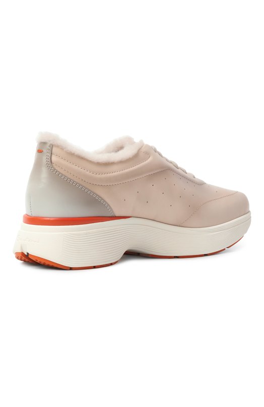 Кожаные кроссовки Easy Bounce Santoni WBBG61376BARPVWC Бежевый  WBBG61376BARPVWC Фото 5