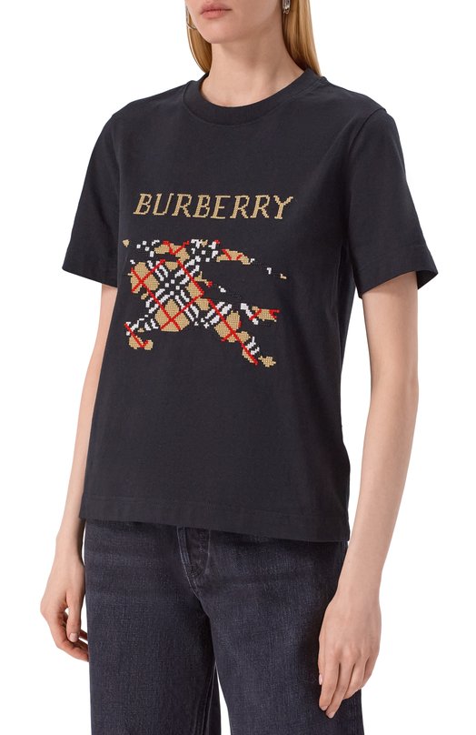 Хлопковая футболка Burberry 8110957 Чёрный  8110957 Фото 3