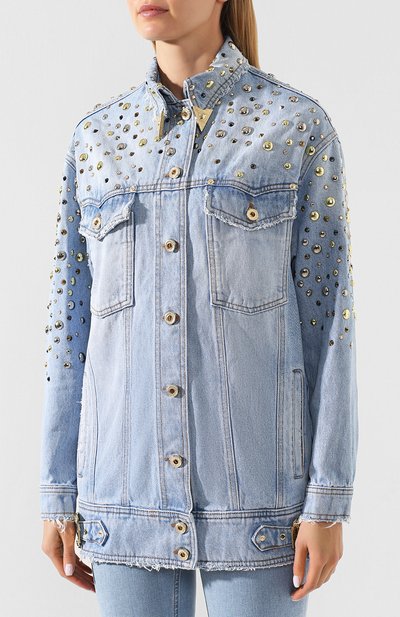 Джинсовая куртка VERSACE JEANS COUTURE синего цвета по цене 89950 руб., арт. C0HUA935-UDP420/A093K, фото 3 Джинсовая куртка VERSACE JEANS COUTURE, арт. C0HUA935-UDP420/A093K, фото 3