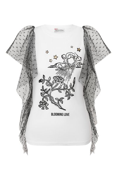 Женская хлопковая футболка REDVALENTINO, арт. TR3MG04N/4UW