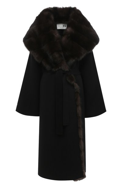 Пальто с отделкой из меха соболя MANZONI24, арт. 20M647-DB1Z/56, фото 1