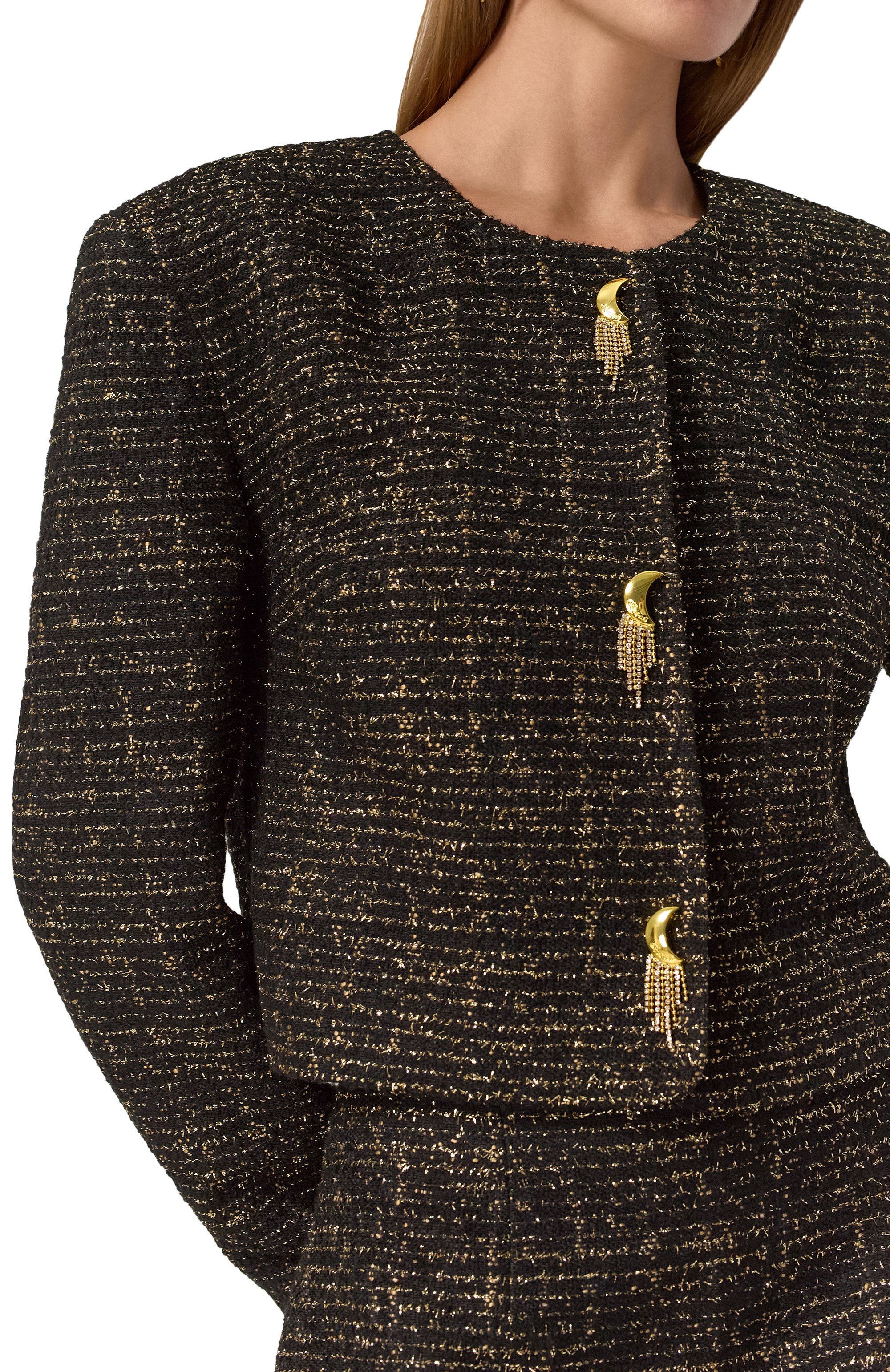 Твидовый жакет BOTROIS черного цвета по цене 17450 руб., арт. SKU5114154395, фото 5 Твидовый жакет BOTROIS, арт. SKU5114154395, фото 5