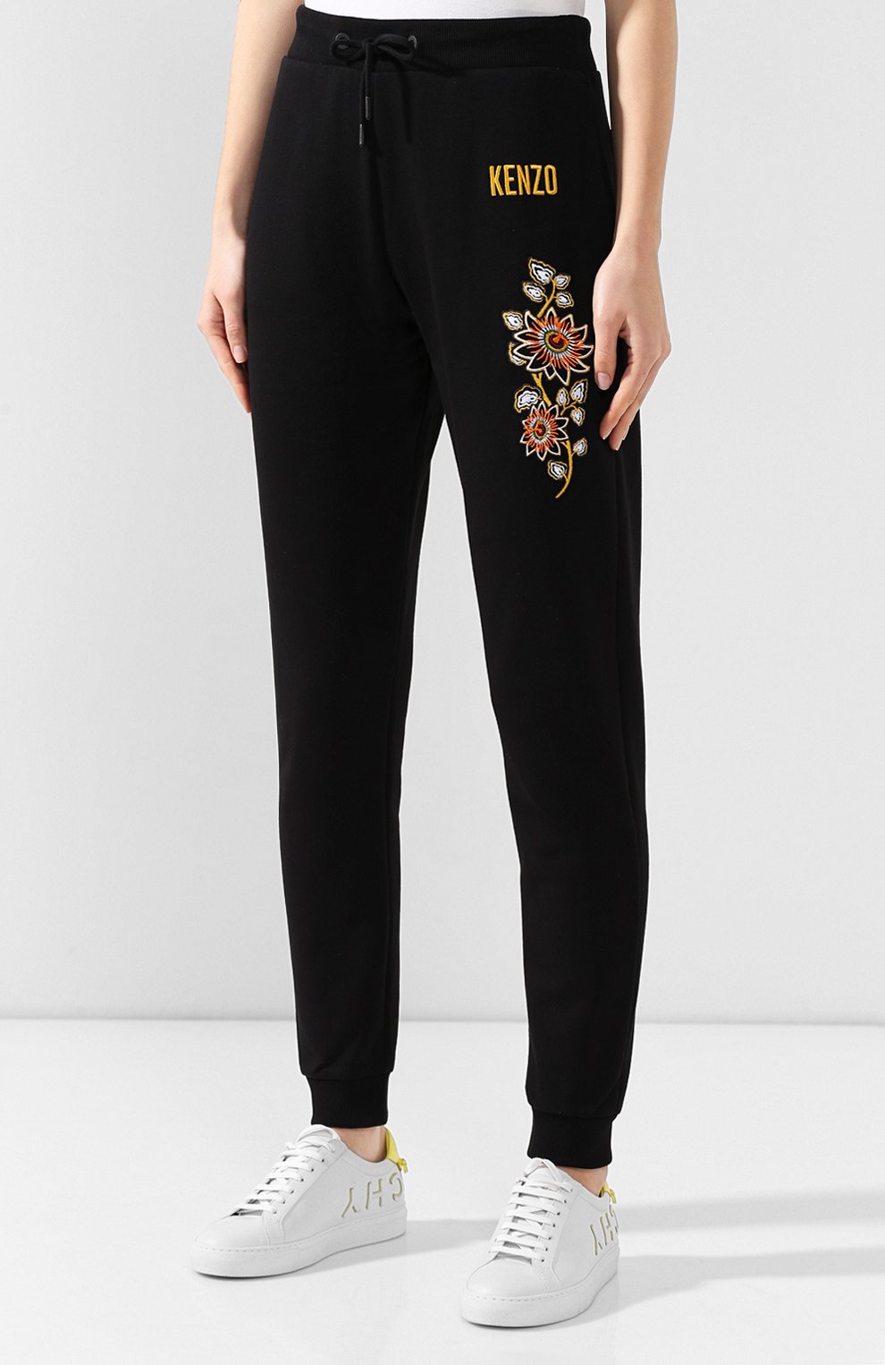 Хлопковые джоггеры KENZO черного цвета по цене 22350 руб., арт. F962PA721962, фото 3 Хлопковые джоггеры KENZO, арт. F962PA721962, фото 3