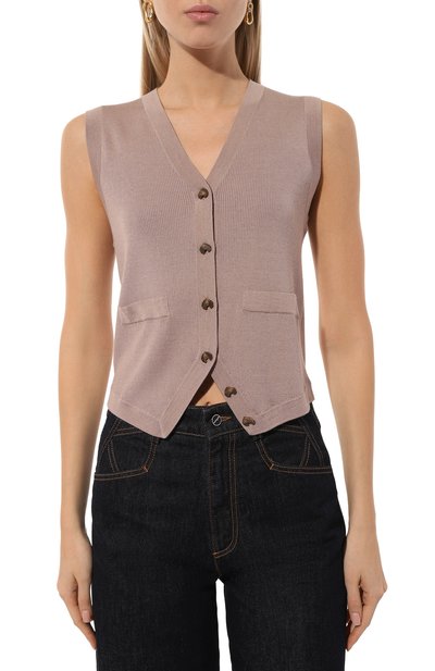 Жилет из шерсти и шелка AKHMADULLINA бежевого цвета по цене 99900 руб., арт. 1225.2JI909/W120, фото 3 Жилет из шерсти и шелка AKHMADULLINA, арт. 1225.2JI909/W120, фото 3