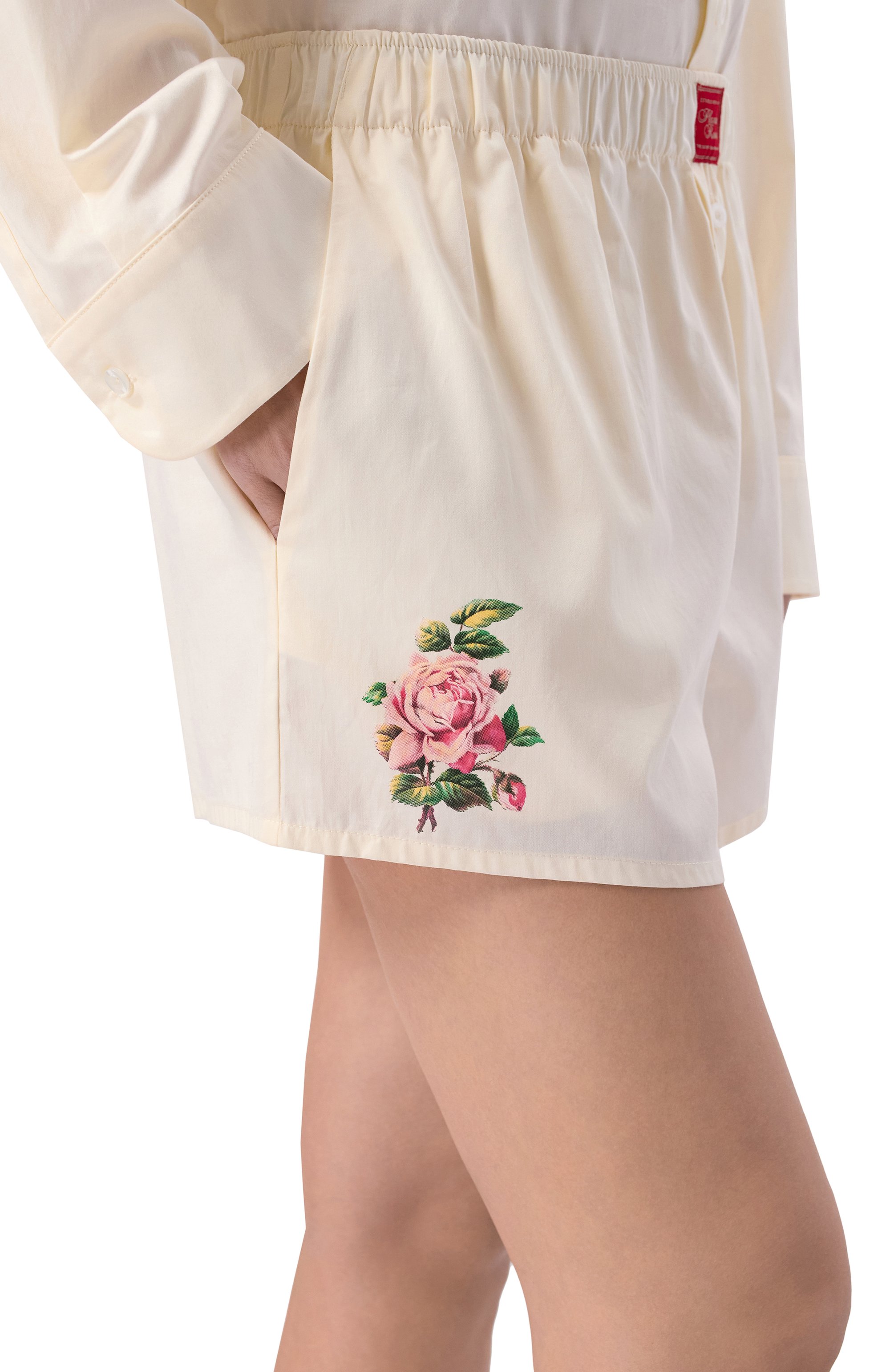 Хлопковые шорты PLANTA ROSA кремового цвета по цене 16800 руб., арт. PR/PR_HS006/ROSA, фото 6 Хлопковые шорты PLANTA ROSA, арт. PR/PR_HS006/ROSA, фото 6