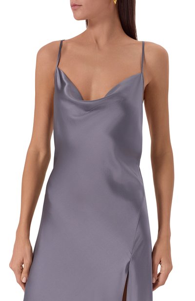 Атласное платье DANAME серого цвета по цене 99500 руб., арт. 625FW6701S, фото 5 Атласное платье DANAME, арт. 625FW6701S, фото 5