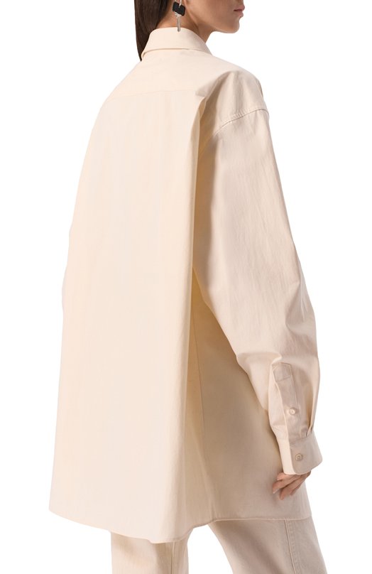 Хлопковая рубашка Maison Margiela S51DT0017/S54352 Кремовый  S51DT0017/S54352 Фото 4