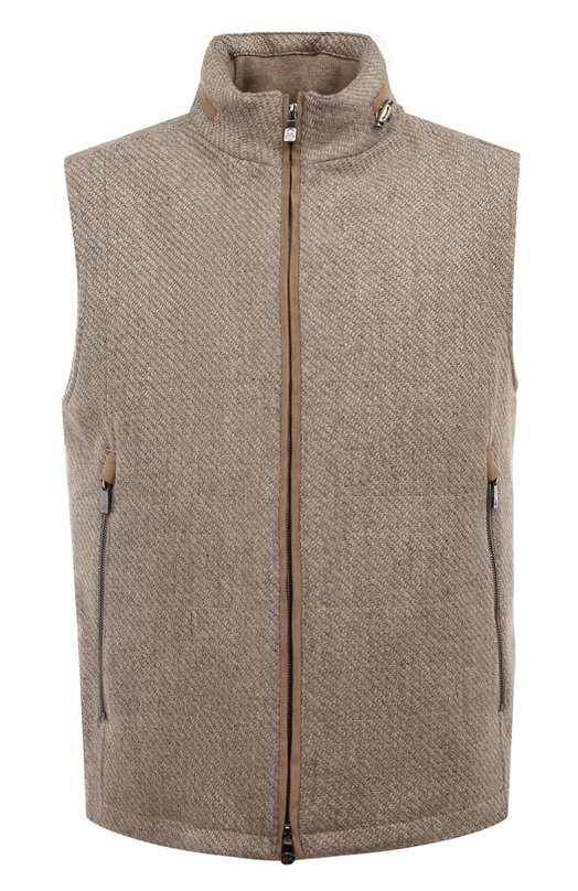 Жилет из шерсти и шелка Corneliani 94C571-9416302 Бежевый 94C571-9416302