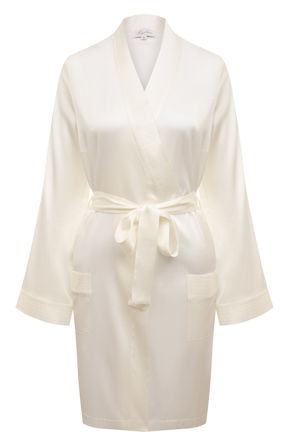 Шелковый халат MARJOLAINE кремового цвета по цене 45630 руб., арт. 4OXA2001, фото 1 Шелковый халат MARJOLAINE, арт. 4OXA2001, фото 1
