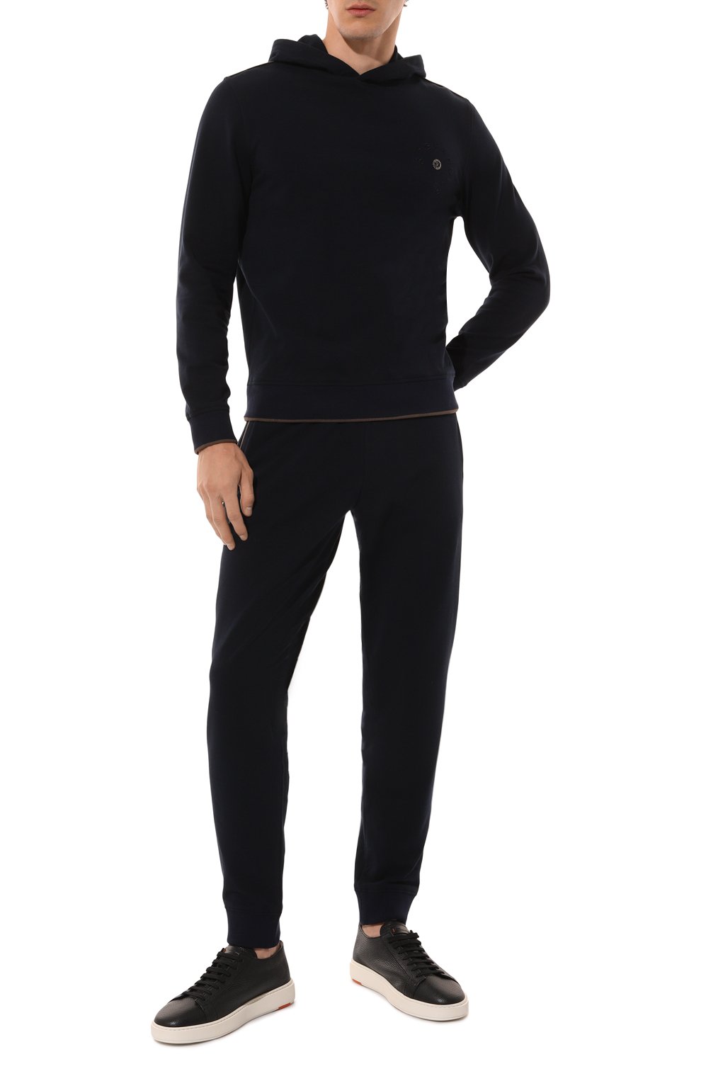 Хлопковые джоггеры STEFANO RICCI темно-синего цвета по цене 105000 руб., арт. K101044P3P/T24454, фото 2 Хлопковые джоггеры STEFANO RICCI, арт. K101044P3P/T24454, фото 2