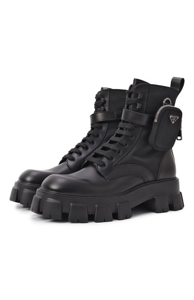 Комбинированные ботинки monolith PRADA, арт. 2UE007-3L09-F0002-D002, фото 1