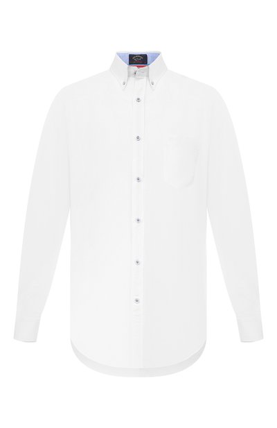 Рубашка из хлопка и льна PAUL&SHARK белого цвета по цене 19550 руб., арт. 21413002/F5H, фото 1 Рубашка из хлопка и льна PAUL&SHARK, арт. 21413002/F5H, фото 1