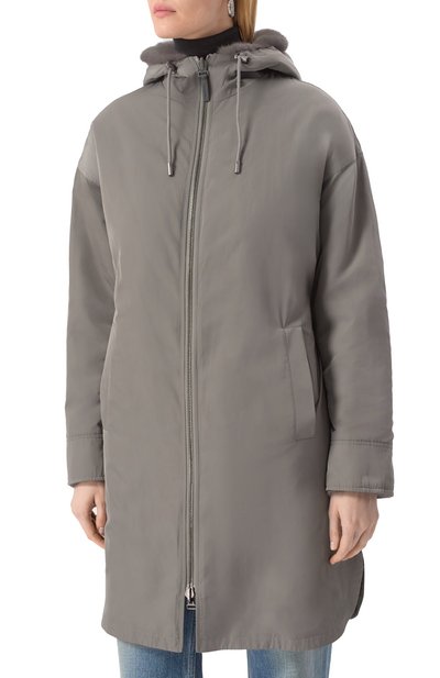 Двусторонняя парка с подкладкой из норки YVES SALOMON серого цвета по цене 1630000 руб., арт. 24WFM06693A22X, фото 3 Двусторонняя парка с подкладкой из норки YVES SALOMON, арт. 24WFM06693A22X, фото 3