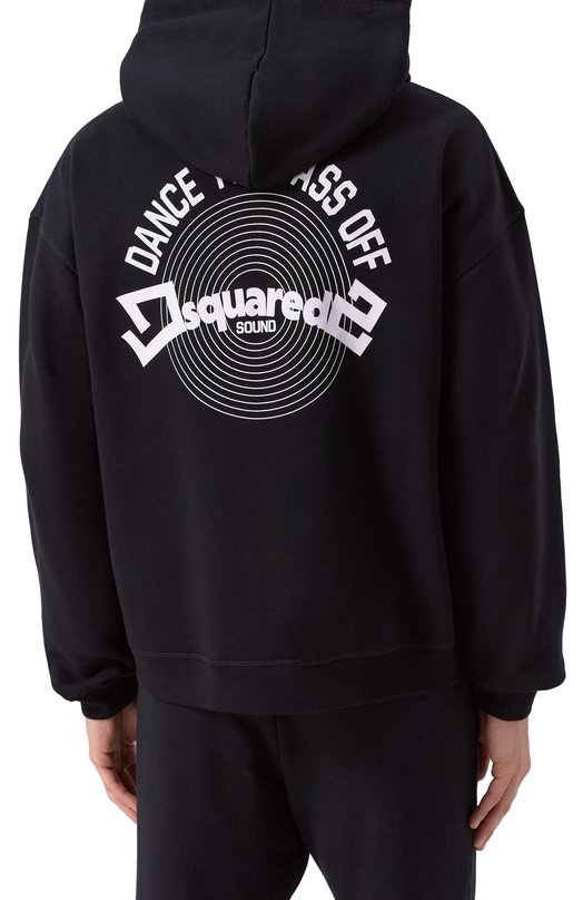 Хлопковая толстовка Dsquared2 S71HG0149/S25516 Чёрный  S71HG0149/S25516 Фото 4