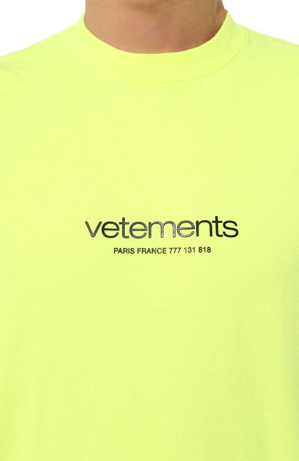 Хлопковая футболка VETEMENTS желтого цвета по цене 43950 руб., арт. UE64TR150Y, фото 9 Хлопковая футболка VETEMENTS, арт. UE64TR150Y, фото 9