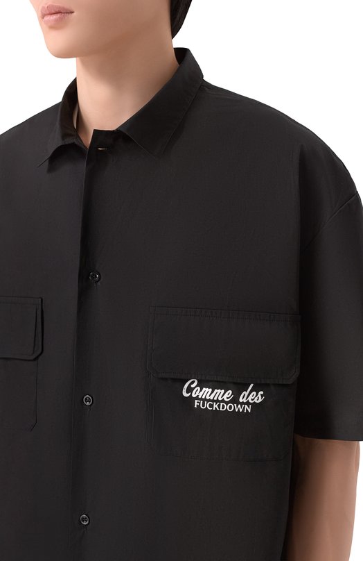 Хлопковая рубашка Comme des Fuckdown CFABM01931 Чёрный  CFABM01931 Фото 5