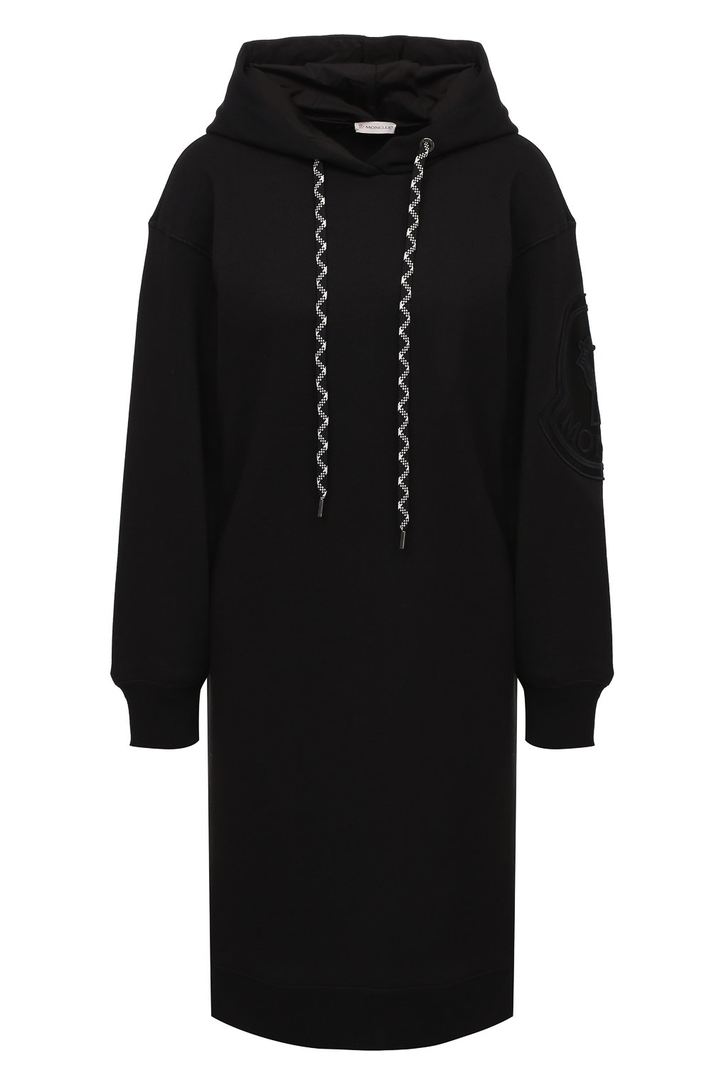 Хлопковое платье MONCLER черного цвета по цене 51200 руб., арт. F2-093-8I714-00-V8144, фото 1 Хлопковое платье MONCLER, арт. F2-093-8I714-00-V8144, фото 1