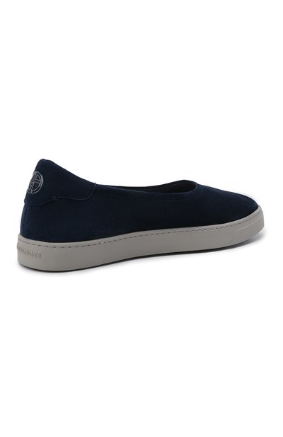 Замшевые слипоны GIORGIO ARMANI темно-синего цвета по цене 65850 руб., арт. X1Y002/XF462, фото 4 Замшевые слипоны GIORGIO ARMANI, арт. X1Y002/XF462, фото 4