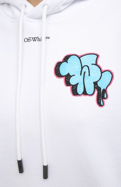 Хлопковое худи OFF-WHITE белого цвета по цене 67100 руб., арт. 0WBB032F20JER0010184, фото 5 Хлопковое худи OFF-WHITE, арт. 0WBB032F20JER0010184, фото 5