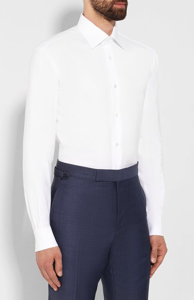 Хлопковая сорочка BRIONI белого цвета по цене 87950 руб., арт. RCLU1G/07076, фото 3 Хлопковая сорочка BRIONI, арт. RCLU1G/07076, фото 3