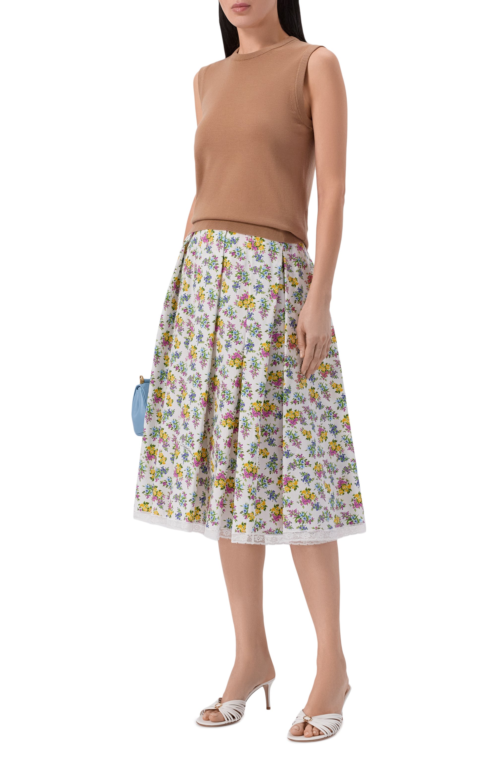 Хлопковая юбка DOLCE & GABBANA белого цвета по цене 178000 руб., арт. F4DA8T/HS5T9, фото 2 Хлопковая юбка DOLCE & GABBANA, арт. F4DA8T/HS5T9, фото 2