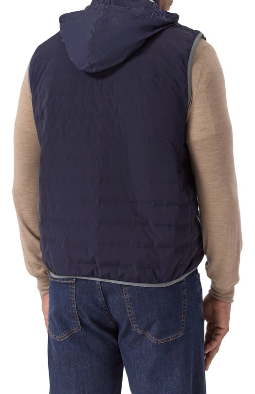 Пуховый жилет Brunello Cucinelli MM49A7460G Синий  MM49A7460G Фото 7