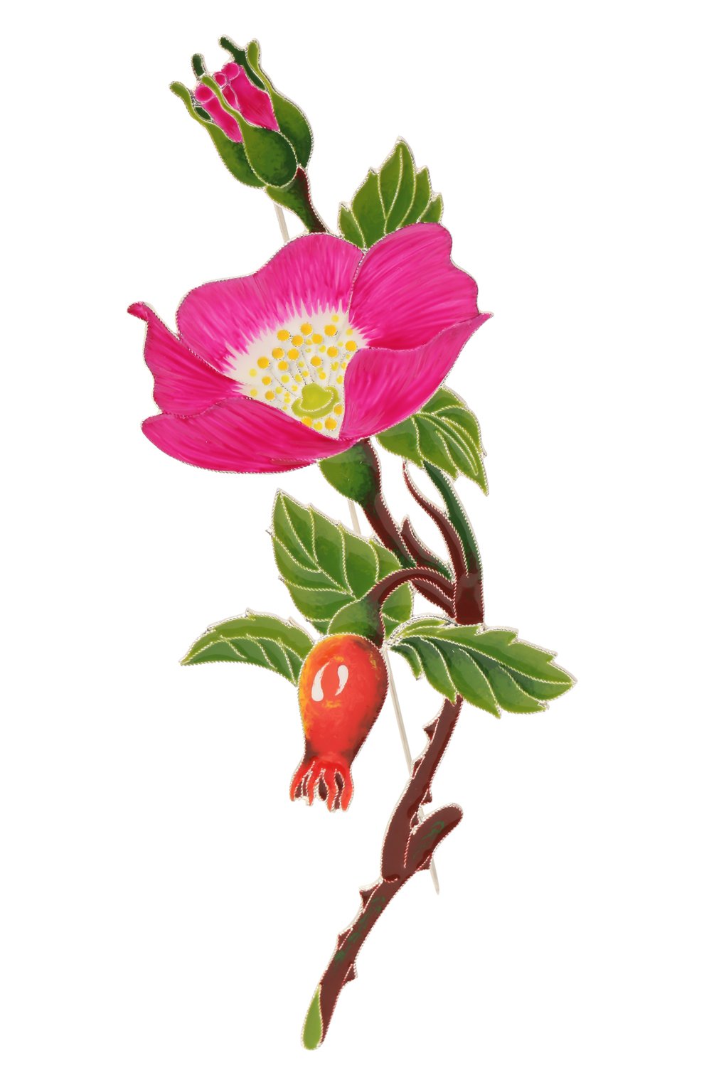 Брошь шиповник РУССКИЕ САМОЦВЕТЫ, арт. 41503, фото 1