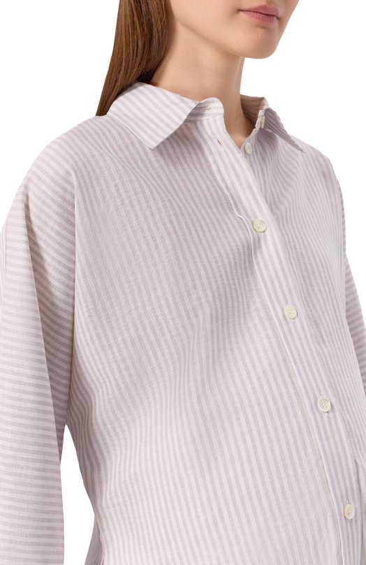 Рубашка изо льна и хлопка Pietro Brunelli CA2514/LI0028 Серый  CA2514/LI0028 Фото 5