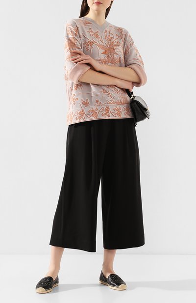 Кожаные эспадрильи TORY BURCH черного цвета по цене 22650 руб., арт. 52035, фото 2 Кожаные эспадрильи TORY BURCH, арт. 52035, фото 2