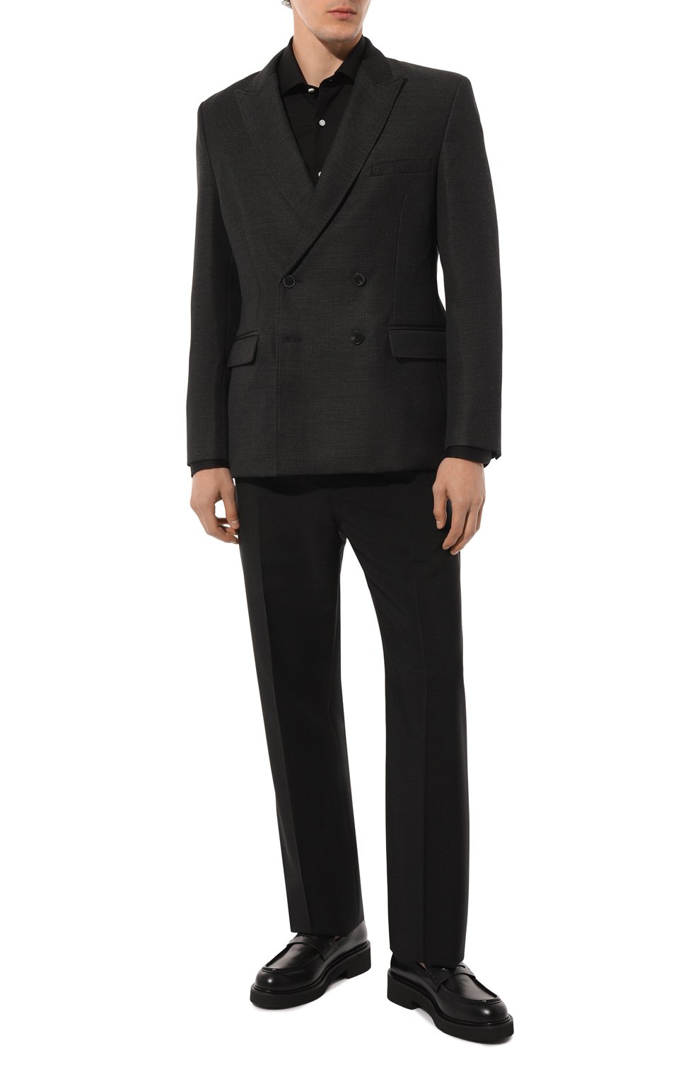 Хлопковая сорочка LUIGI BORRELLI черного цвета по цене 38950 руб., арт. PS40074, фото 2 Хлопковая сорочка LUIGI BORRELLI, арт. PS40074, фото 2