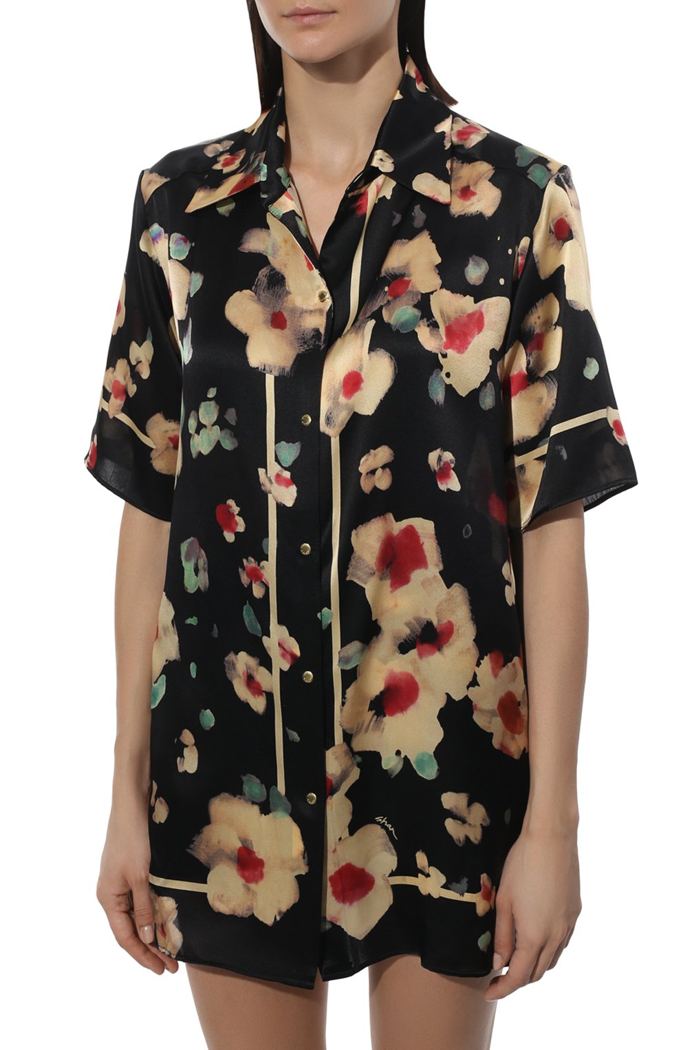 Шелковая рубашка SHAN разноцветного цвета по цене 67900 руб., арт. 52221-82, фото 3 Шелковая рубашка SHAN, арт. 52221-82, фото 3