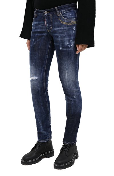 Джинсы DSQUARED2 синего цвета по цене 58400 руб., арт. S72LB0359/S30664, фото 4 Джинсы DSQUARED2, арт. S72LB0359/S30664, фото 4