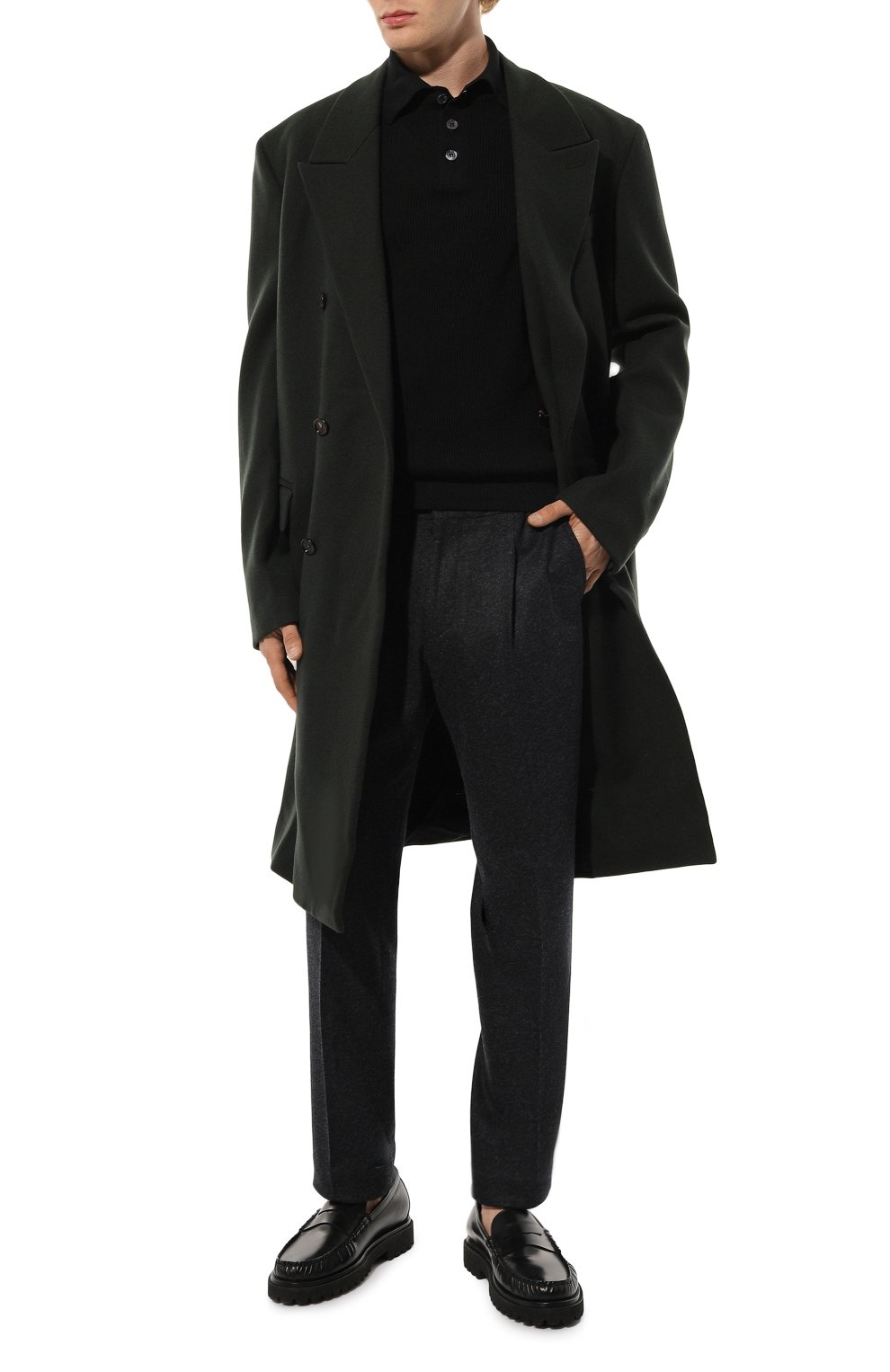 Хлопковое поло BRUNELLO CUCINELLI черного цвета по цене 138000 руб., арт. M2940B2189, фото 2 Хлопковое поло BRUNELLO CUCINELLI, арт. M2940B2189, фото 2