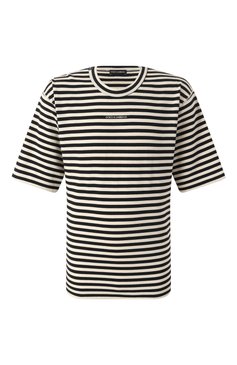 Мужская хлопковая футболка DOLCE & GABBANA черно-белого цвета, арт. G8RG6T/G7K3P | Фото 1 (Драгоценные камни: Проставлено; Материал сплава: Проставлено; Материал внешний: Хлопок; Рукава: Короткие; Стили: Кэжуэл; Принт: С принтом; Длина (для топов): Стандартные; Мужское Кросс-КТ: Футболка-одежда; Кросс-КТ: Джерси)
