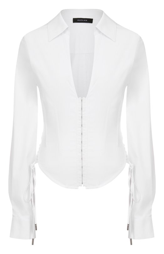 Хлопковая блузка Mugler 25F1T007642010 Белый 25F1T007642010